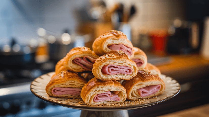 Mini-Croissants au Jambon et Fromage