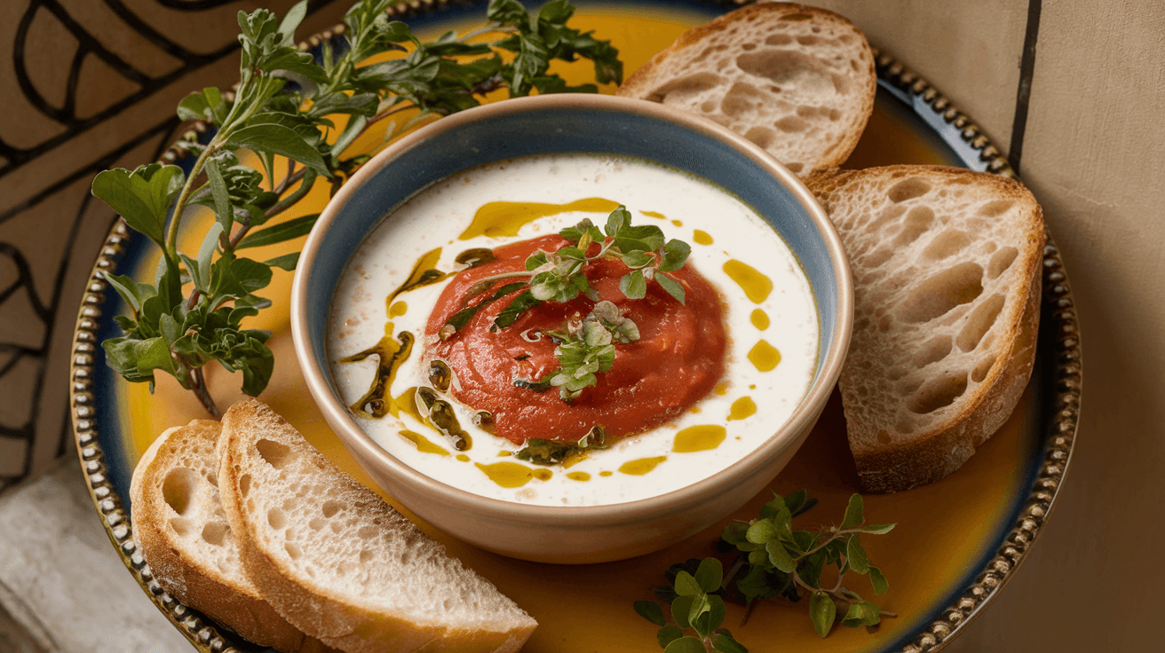 Soupe froide de tomates au yaourt façon Ottolenghi