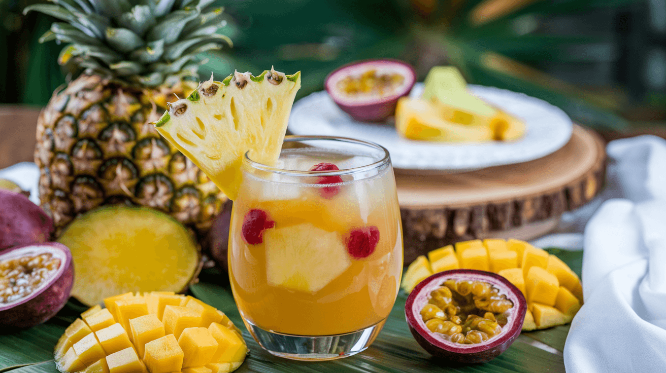 Cocktail de fruits tropicaux rafraîchissant