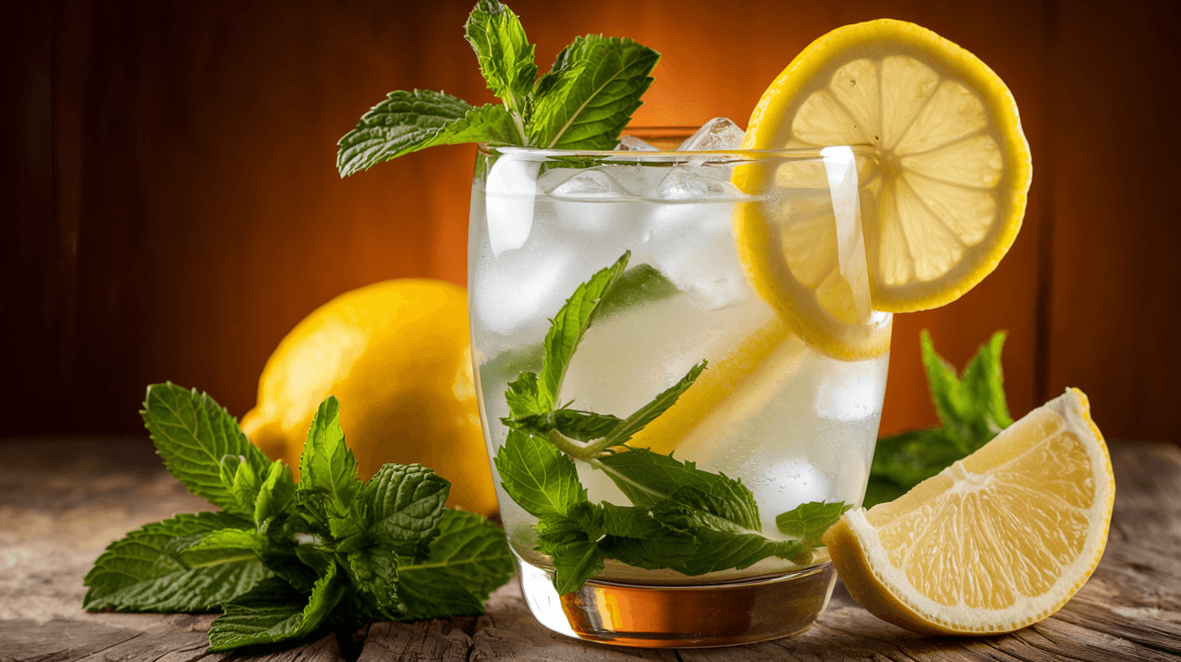 Infusion rafraîchissante à la menthe et au citron