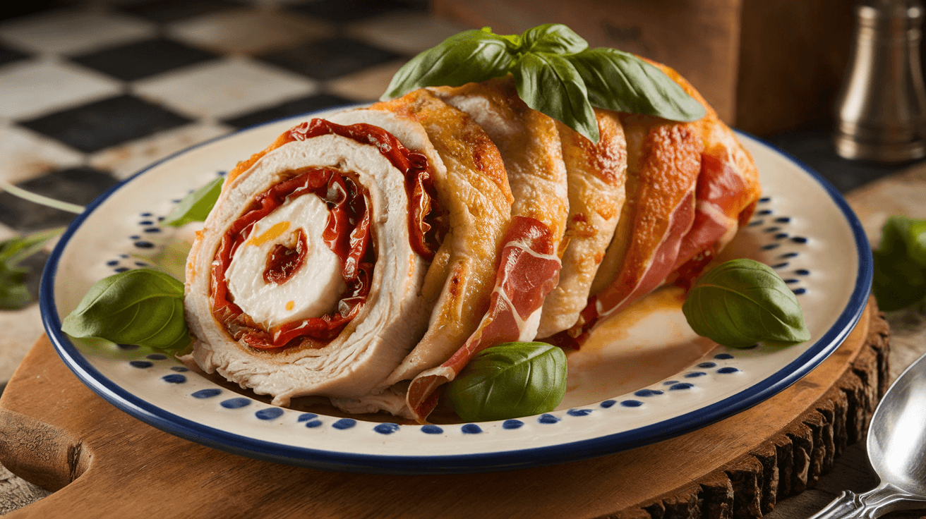Roulade de Poulet Farcie à la Mozzarella et Tomates Séchées