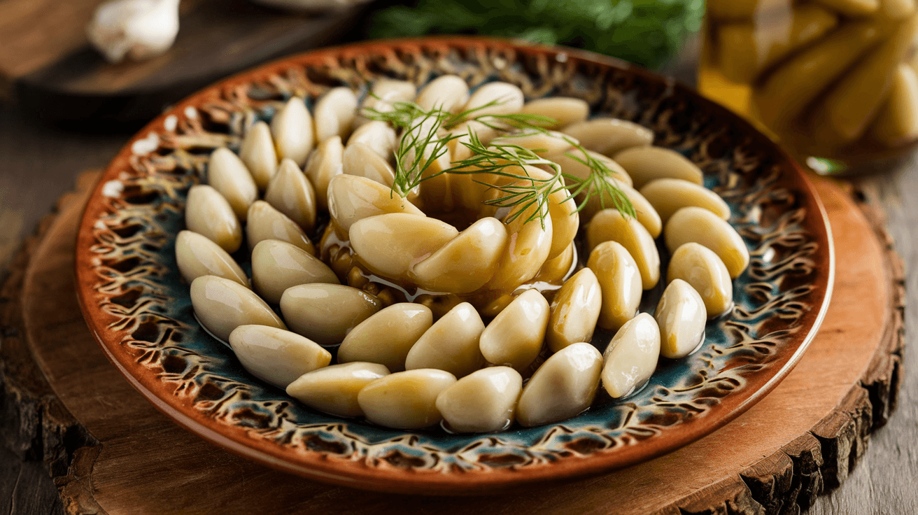 Pickles de bourgeons d'ail des ours au miel