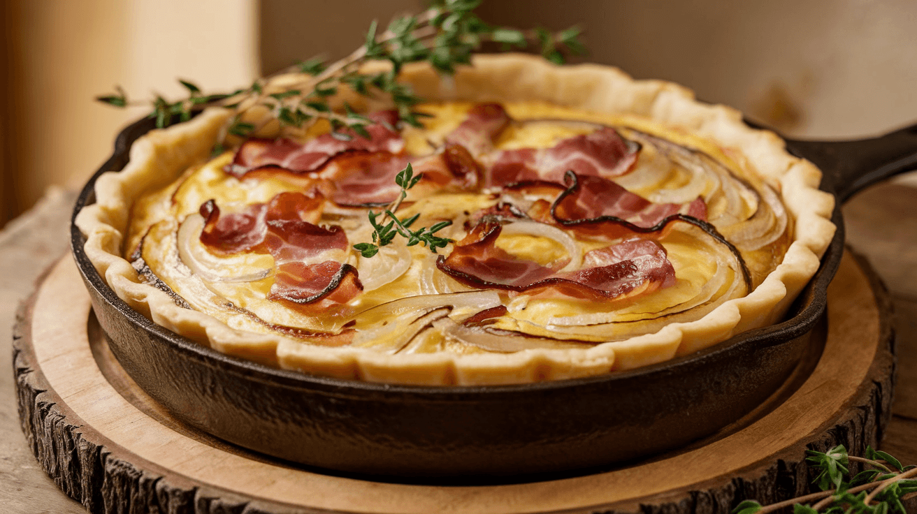 Quiche aux poireaux et lardons