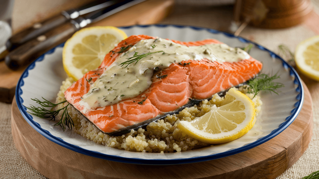 Saumon grillé à la sauce citronnée