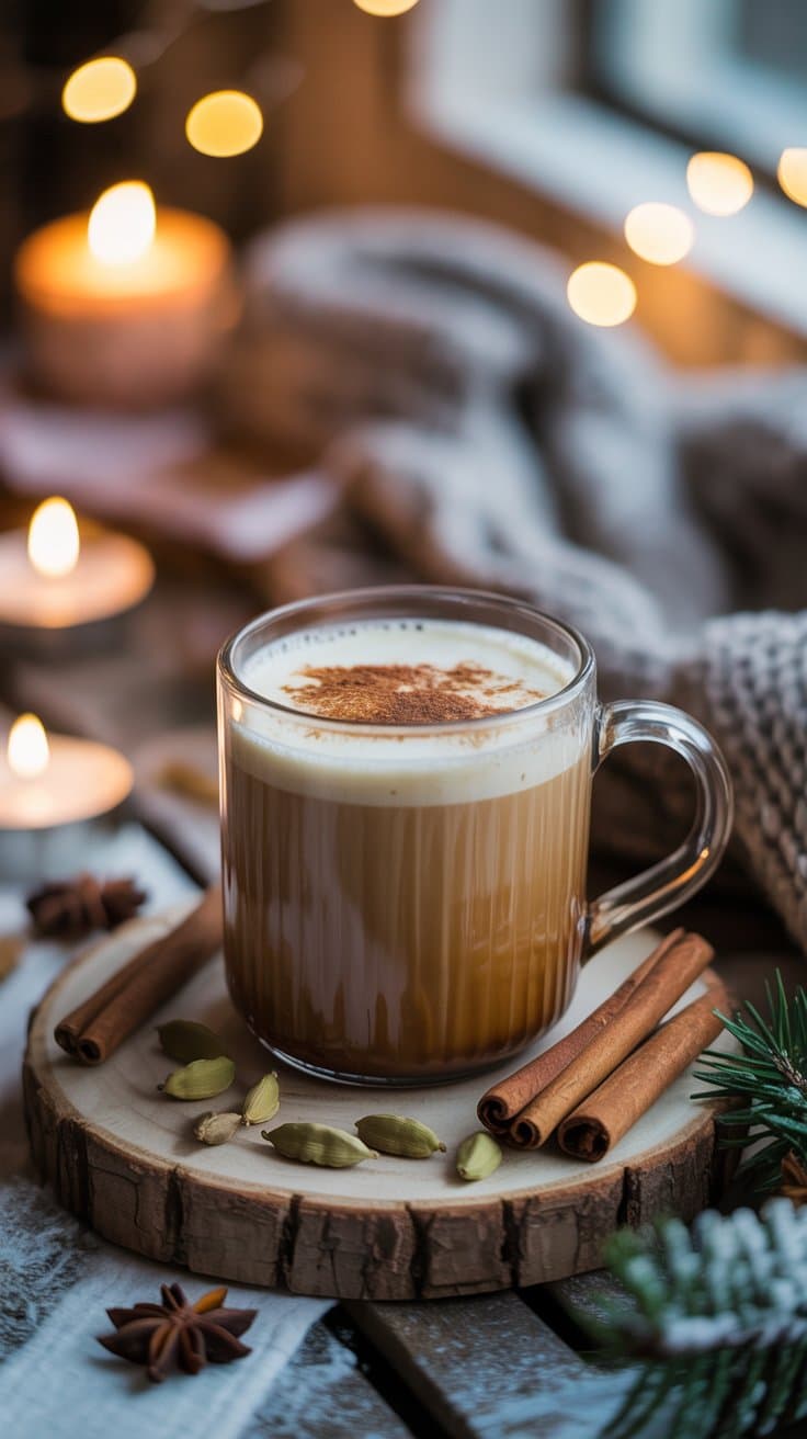 Chai latte crémeux et épicé