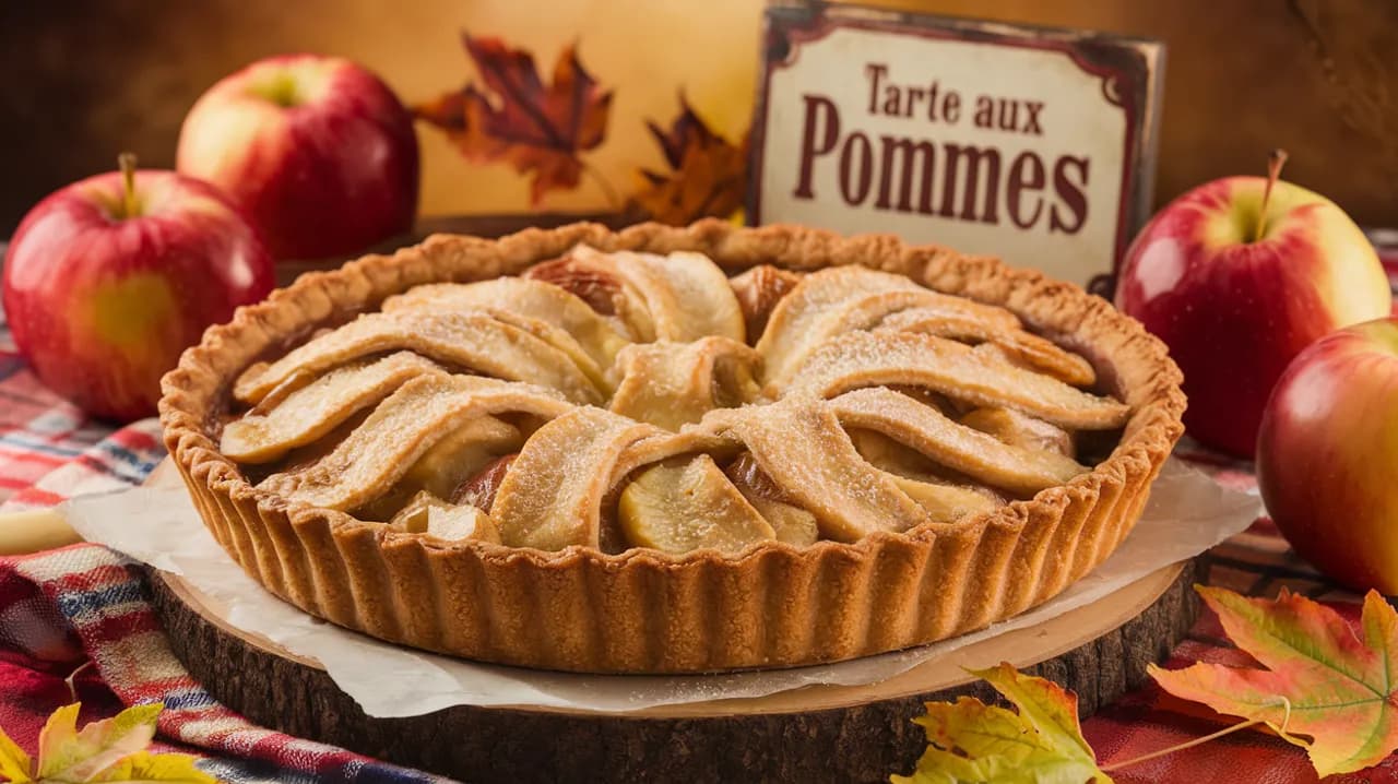 Tarte aux pommes maison, croustillante et savoureuse