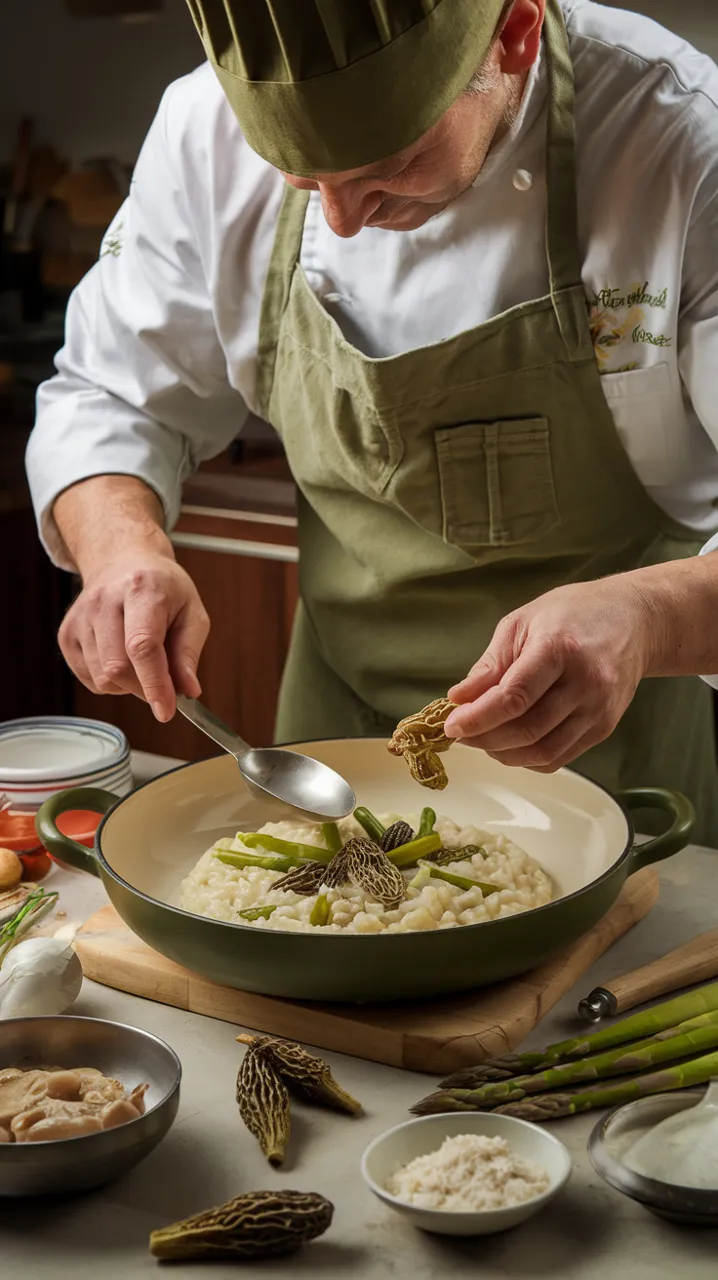 Risotto aux morilles et aux asperges