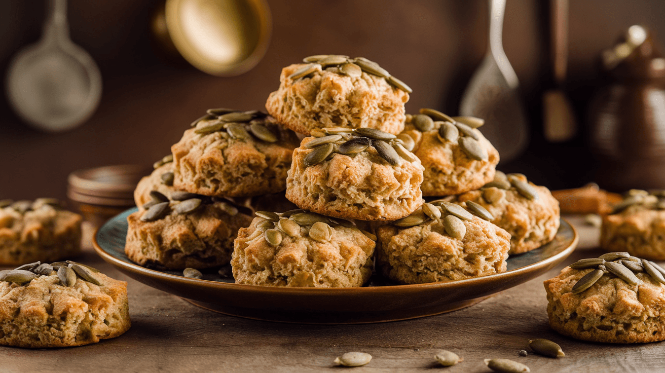 Biscuit à l'okara, amande et graines de courge