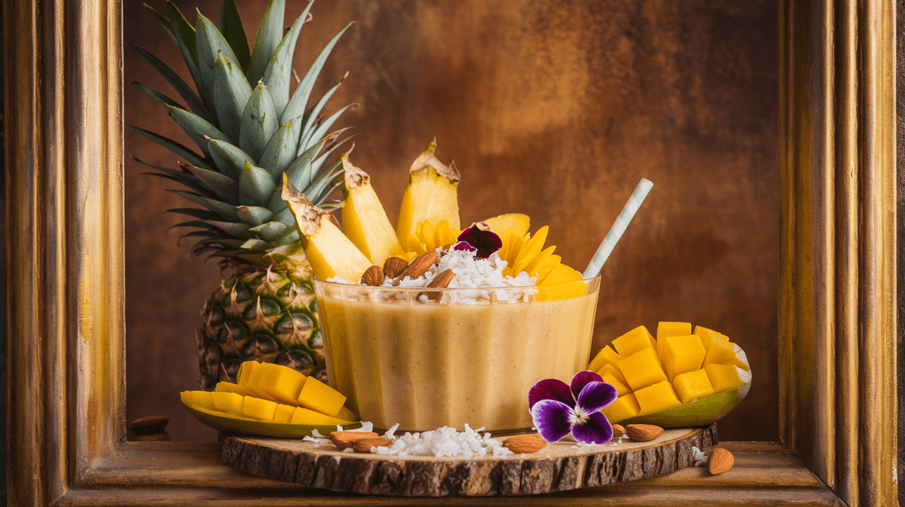 Smoothie exotique à l'ananas et à la mangue