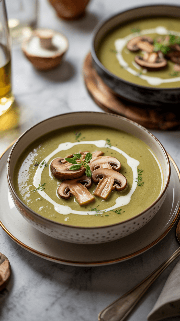 Velouté Keto aux Champignons et Crème d'Avocat