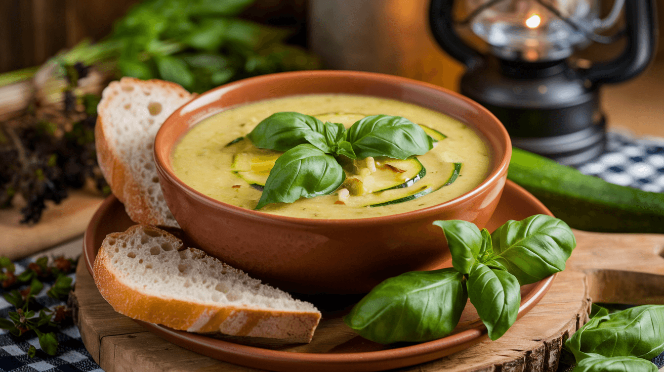 Délicieuse Soupe de Courgettes et Basilic