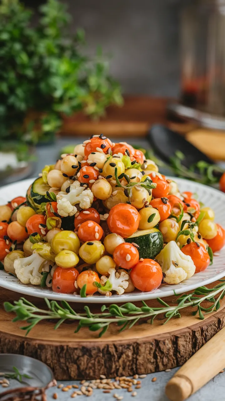 Salade de perles de légumes croquants
