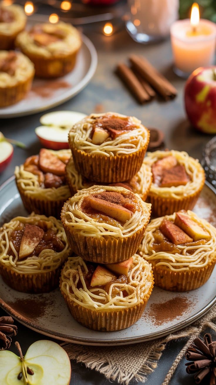 Muffins de kugel aux pommes et à la cannelle