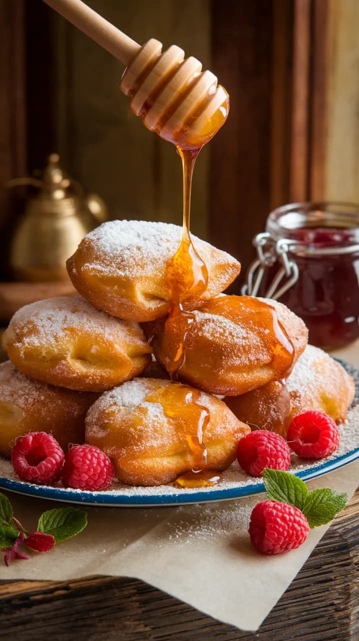 Beignets aux framboises