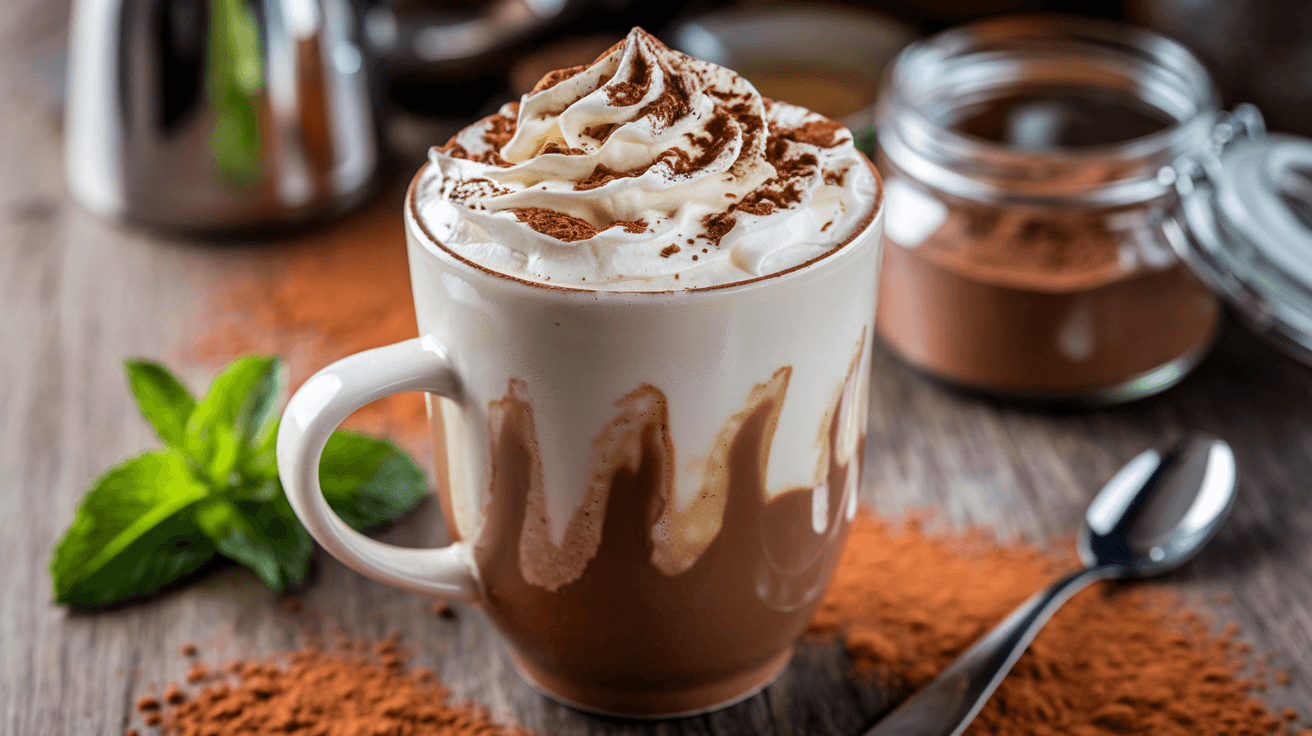 Délicieuse Boisson Chaude au Chocolat et à la Menthe