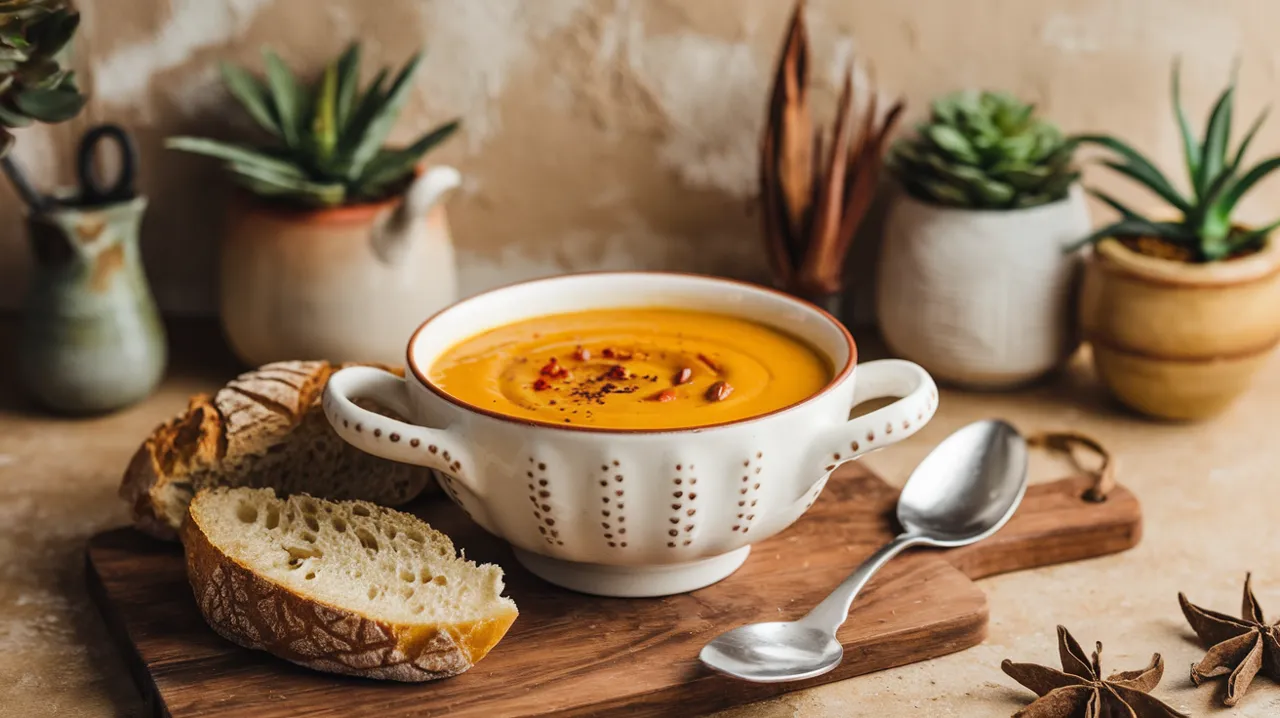 Soupe de potimarron crémeuse aux épices