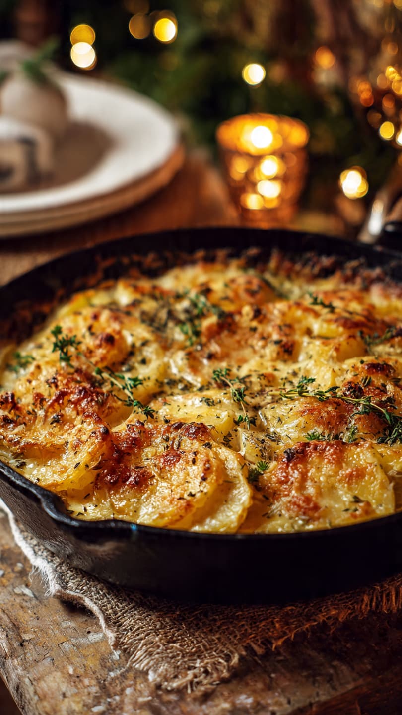 Gratin de pommes de terre au fromage et aux herbes