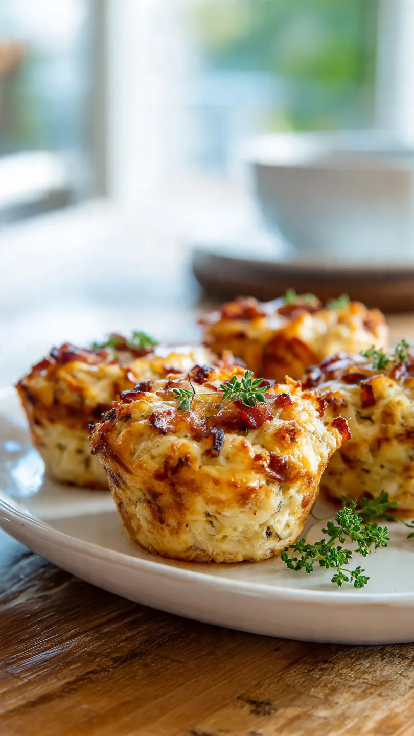 Muffins Salés Keto au Chou-Fleur, Lardons et Fromage