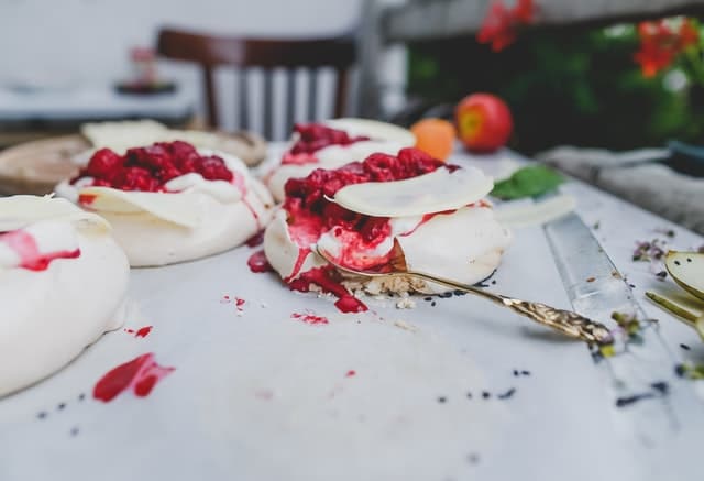 Raspberry Pavlova, Pavlova aux framboises