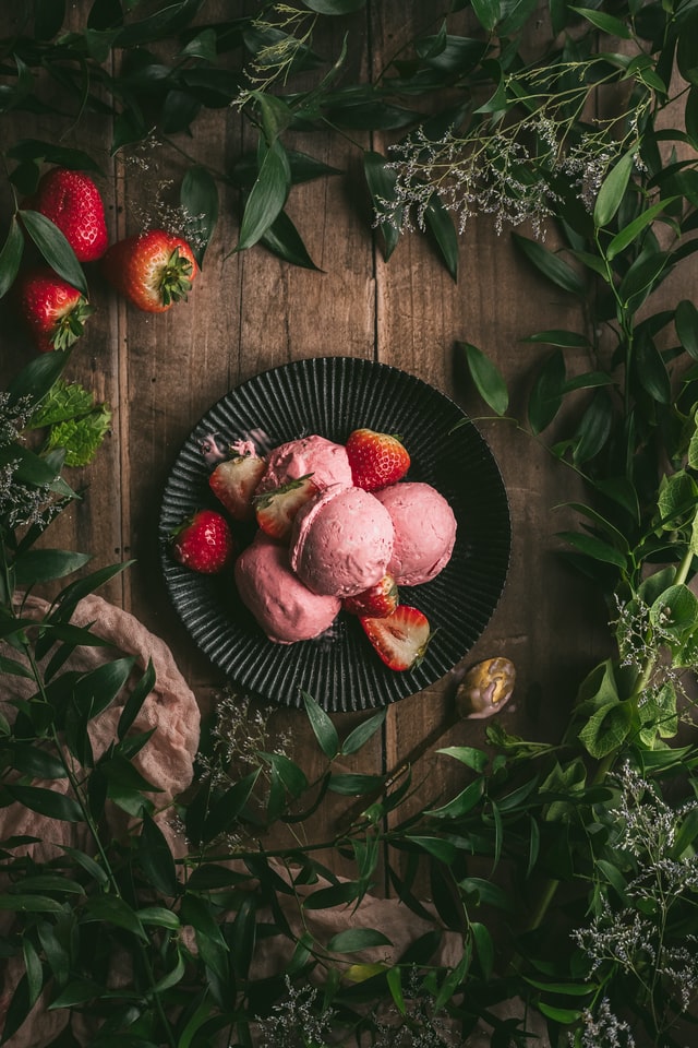 Glace minute fraises et crème