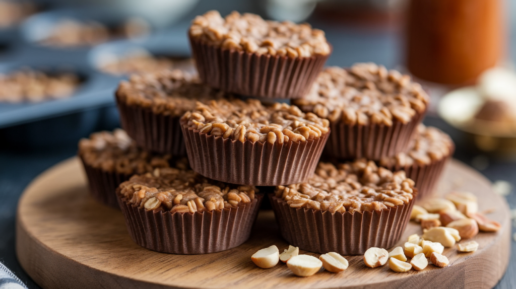 tasses d'avoine au chocolat et beurre de cacahuète