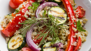 Salade quinoa légumes grillés recette